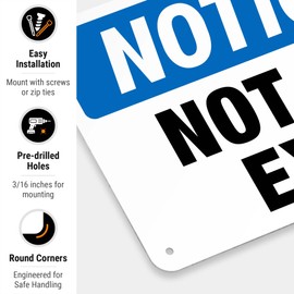 Not an Exit Sign, OSHA Sign, 10x7 Inches, Rust Free .040 Aluminum, Fade Resistant, Indoor/Outdoor Use, Made in USA