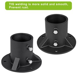 Insaga 3" Base Flange, Chain Link Fence Pole Floor Flange, Heavy Solid Fence Post Concrete Mount for Holding The Fence/Mailbox/Flag Round Post (OD 2-7/8''), Bolts/Side Screws are Included, 2Pieces