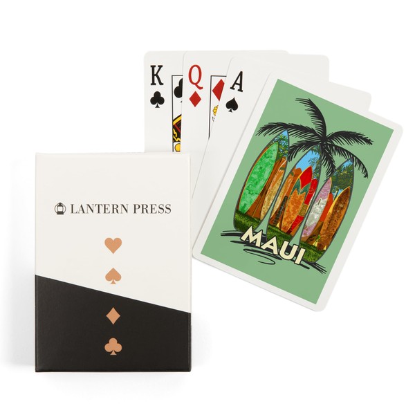 Lantern Press Maui, Surfboard Fence, (52 Playing Cards, Poker Size