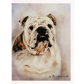 Bulldog Pet Dog Portrait Notecard Set - 12 Note Cards