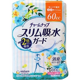 Charmup Slim Water Absorption Guard, Safe for Medium Weights, 2.4 fl oz (60 cc), 16 Sheets (Imono / Mild Urinary Incontinence Sheet)