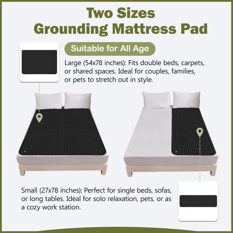 VAJOOCLL Grounding Mat for Bed, Grounding Mattress Cover Pad for