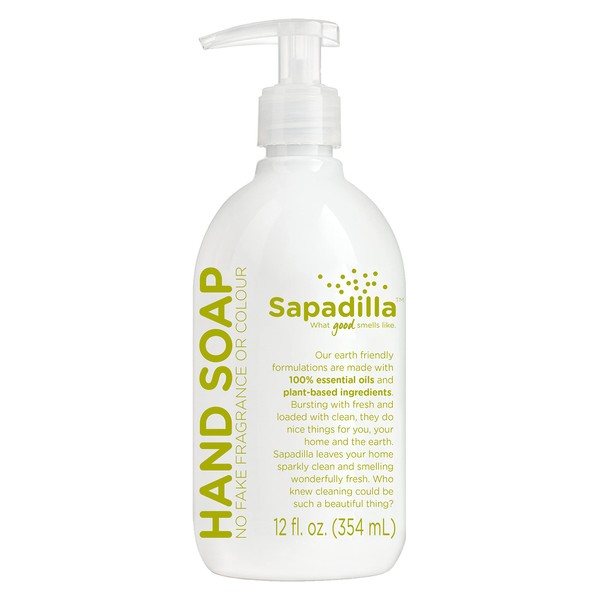 Sapadilla Liquid Hand Soap - Rosemary + Peppermint - Made with 100% Pure Essential Oil Blends, Cleansing & Moisturizing, Aromatic & Fragrant Hand Soap, Plant Based, Biodegradable, 12 Ounce (Pack of 1)