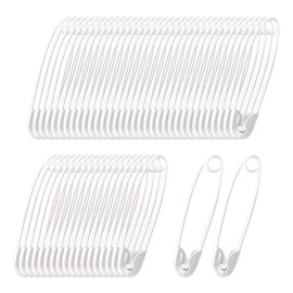 JIHUOO 100 spille da balia colorate in metallo da 3 cm, per lavori a maglia, punte, piccole spille di sicurezza per vestiti, cucito, artigianato, colore: bianco