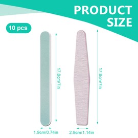 YAPKOLV Set of 10 Nail Files, Fine Nail Files for Gel Nails, Natural Nails, Polishing File, Smooth, Shiny Nail File, Natural Nails, Professional for Manicure and Pedicure