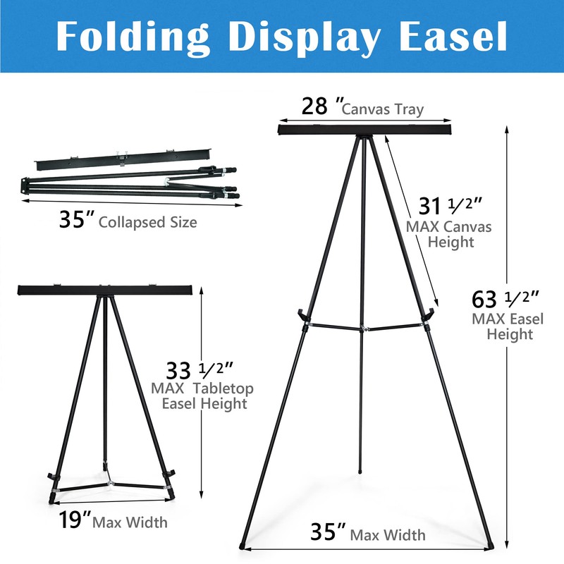 Falling in Art Aluminum Flip Chart Display Easel Stand with