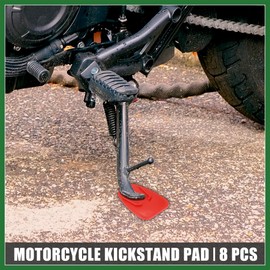 Motoforti 8pcs Motorcycle Kickstand Pad Side Stand Extension Pad Red Long-lasting
