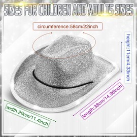 Kigeli 10 Pcs Lights LED Cowboy Cowgirl Hat LED Flashing Hat Cowgirl Hat for Western Cowboy Role Play(Silver,Holographic)
