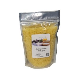 Bath Salts | 1lb Bag (16 oz.) | Buterry Caramel Scent | Epsom Salt | Sea Salt | Bathing | Body Care | Beauty | Relaxation | Spa | Pedicure | Manicure