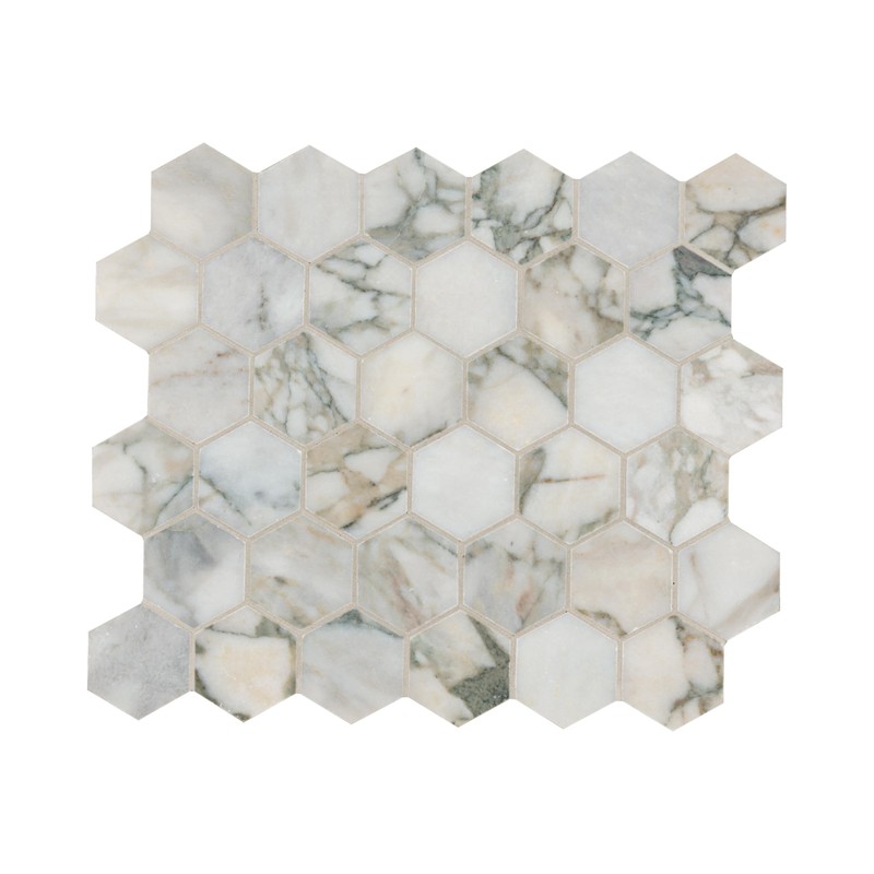 MSI Coronado Honed Hexagon Marble Mosaic Tile for Bathroom, Kitchen