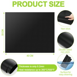 Tapvai BBQ Grill Mat (Set of 5), 40 x 33 cm Non-Stick Grill Mats, Reusable, Can Be Cut to Size, Baking Mat for Gas Grill, Charcoal - Perfect for Meat, Fish and Vegetables