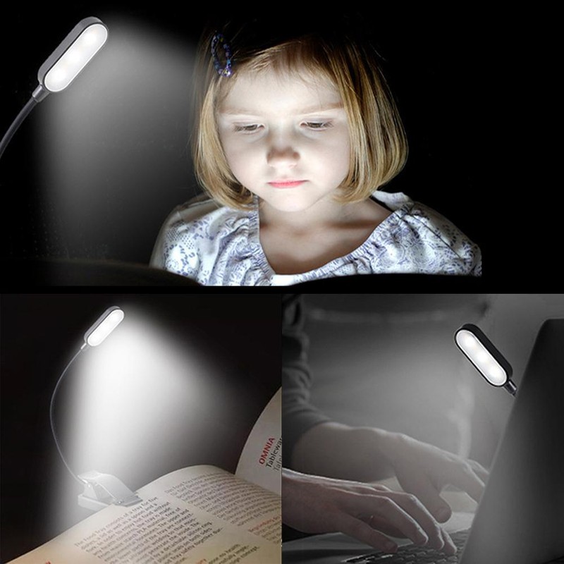 9 LEDs Clip On Book Light USB Rechargeable Reading Light