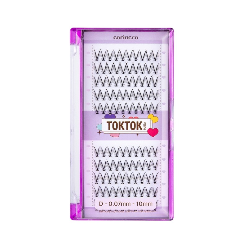 Toktokhara Checked Eyelashes 100pcs (Choose 1 of 3 types) /