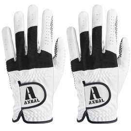AXKAL Golf Gloves Men Extra Grip Anti Slip 2 Pack/ 1 Pair, Left Right Hand Golf Gloves All-Weather Breathable with Durability Material Sizes S M ML L XL (S, Left)