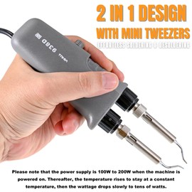 Portable Soldering Station with Mini Tweezers for Desoldering, Tweezers Soldering Iron Station Kit for Soldering 110V US Plug