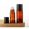 Junfamilee 2 Pcs Brown 50ml Glass Essential Oil Roller Bottles