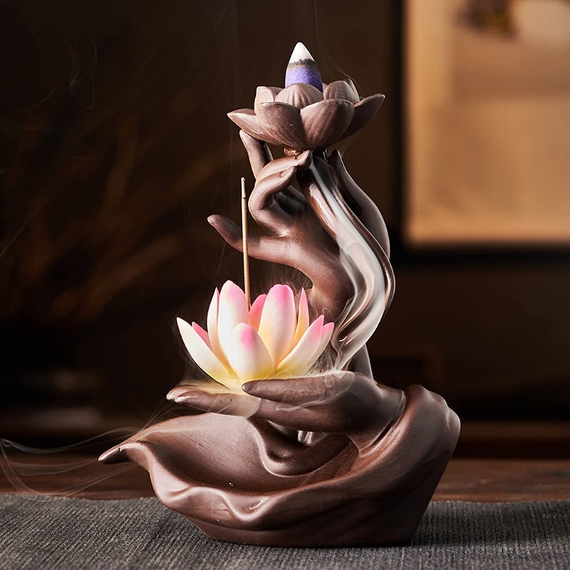 Faderr Backflow Incense Burner Buddha Incense Burner Ceramic Incense Cones