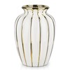 White & Gold Ceramic Flower Vase - 7.8" Modern Vertical