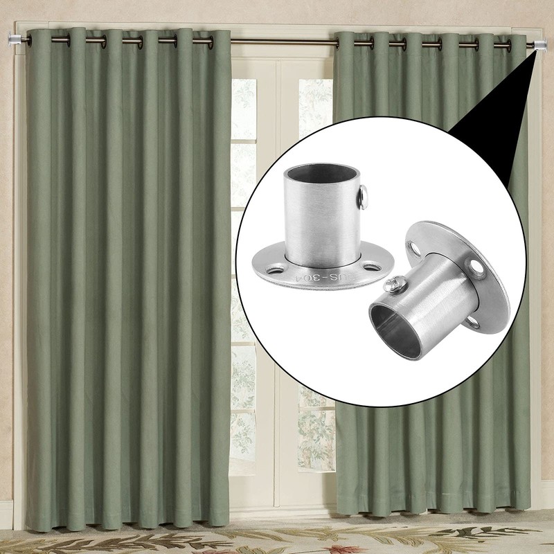 Jiozermi Stainless Steel Curtain Rod Holders, 4 Packs 1 1/4"