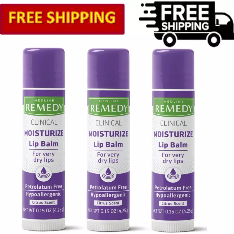 Medline Remedy Phytoplex Lip Balm, Moisturizing, Soothes and Protects, 3