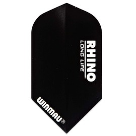 WINMAU Rhino Slim Black Dart Flights - 1 Set Per Pack (Total 3 Flights)