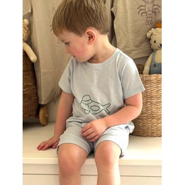 GUNAMUNA Unisex Baby Shortie Romper, Soft Feel and Calm Colors, Toddler Daywear, Bucket Hat, 12-18 Months