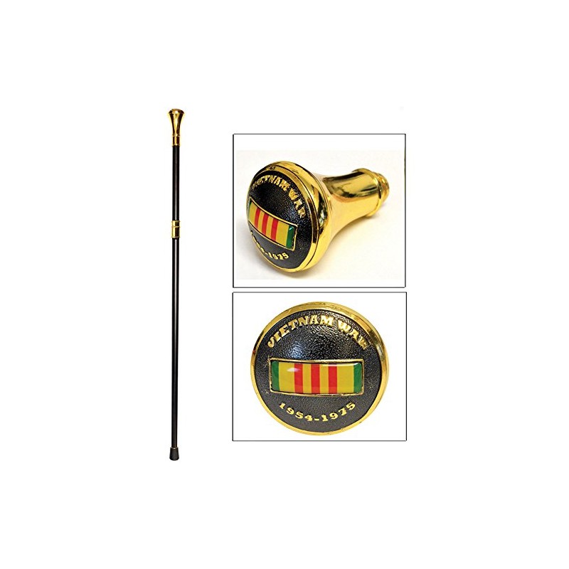 Walking Cane with Vietnam War Ribbon Design on The Handle,