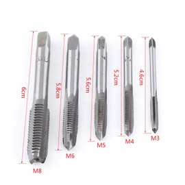 Tap Set, Hand Thread Tap, Adjustable Reamer Tap Set with Metric Thread M3/4/5/6/8 Tap