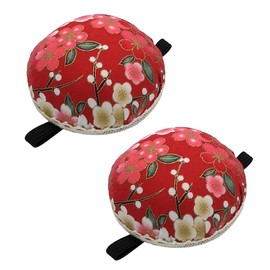 2 Packs Pin Cushion for Wrist Sewing Pincushion Pin Holder Vintage Printed Fabric Pincushions for DIY Handcraft Sewing Machine Home (Red)
