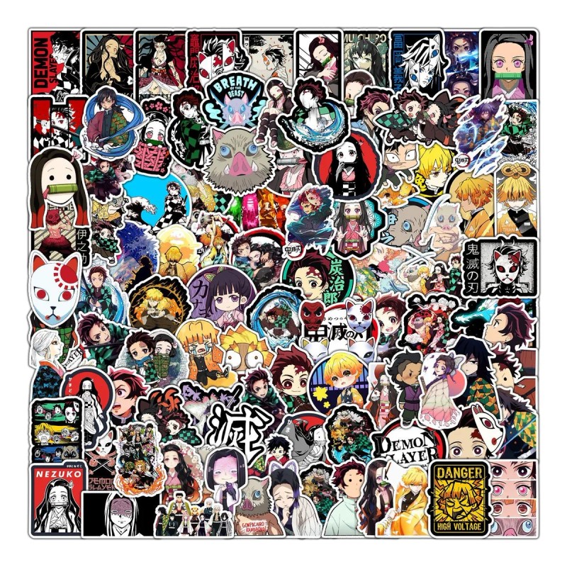 Calcomanias Anime Demon Slayer Stickers Pvc Contra Agua