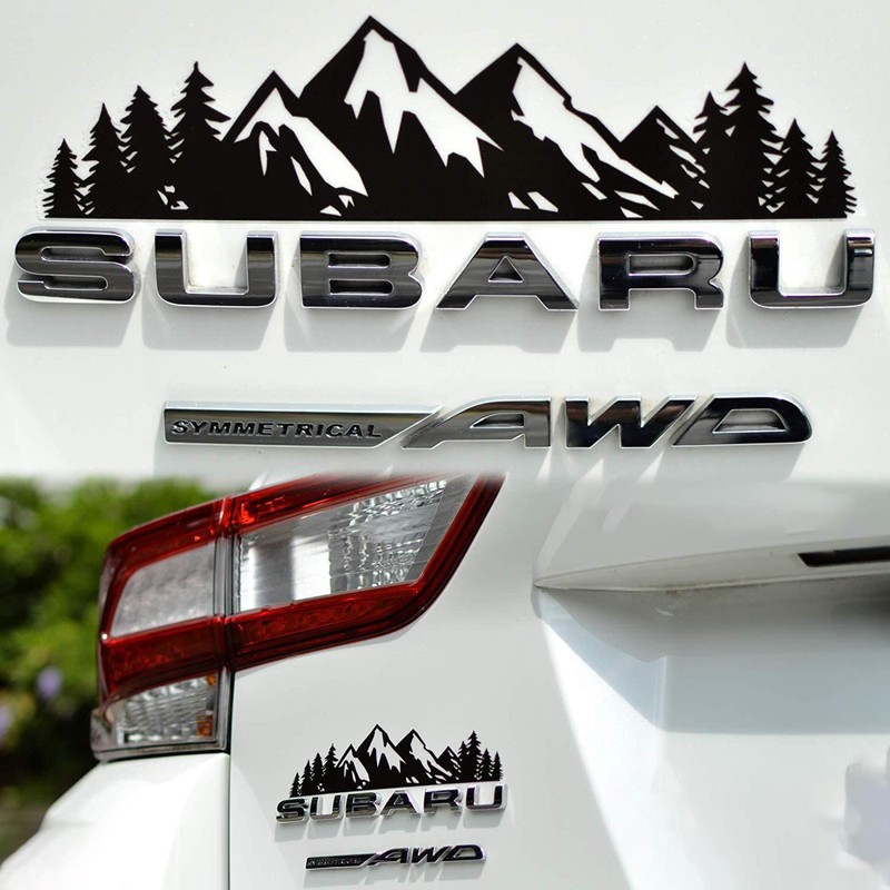 Mountain Forest Car Decal Sticker, 7 Inch Black Badge Decals,