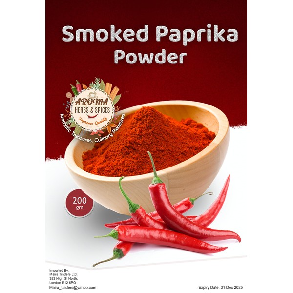 Smoked Paprika | 200gm | Authentic Smoked Paprika Powder | Ground Paprika | Premium Quality | 100% Pure | Full of Flavours | Natural |