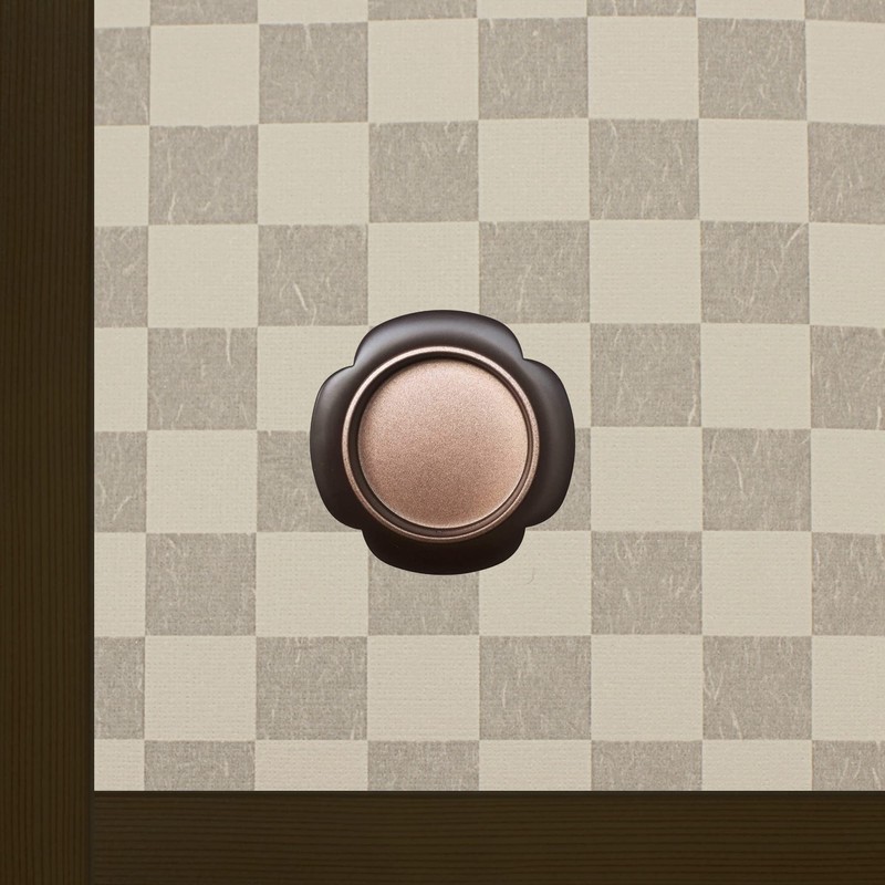 Fusuma Handle Pull, 1 Piece, Flower Shape, Brown (Brown x