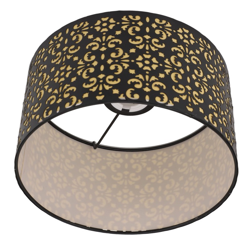 Metal Barrel Lampshade Hollow Exquisite Wrought Iron Lamp Shade with