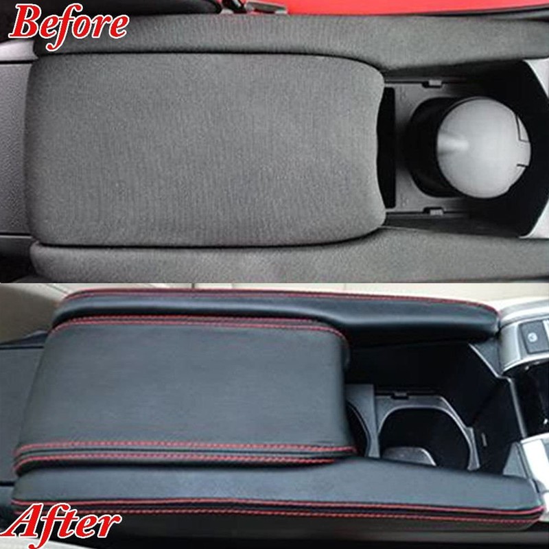 3pcs Center Console Armrest Pad Covers PU Leather Protectors Fit