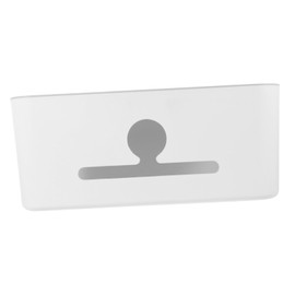 TEHAUX Power Cord Storage Box Wire Organizer with Ventilated Lid for Home Cable Management Durable Scratch Resistant Case for Power Strips Chargers and Wires White Elevated Square Design