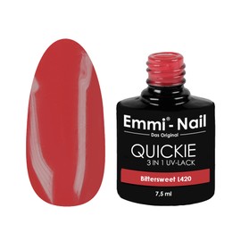 Emmi Nail Quickie Bittersweet 3-in-1 (Dark Red, L420), LED UV Base Coat, Colour & Top Coat, Up to 3 Weeks Shine, Scratch-Resistant, Shockproof, Vegan, 7.5 ml