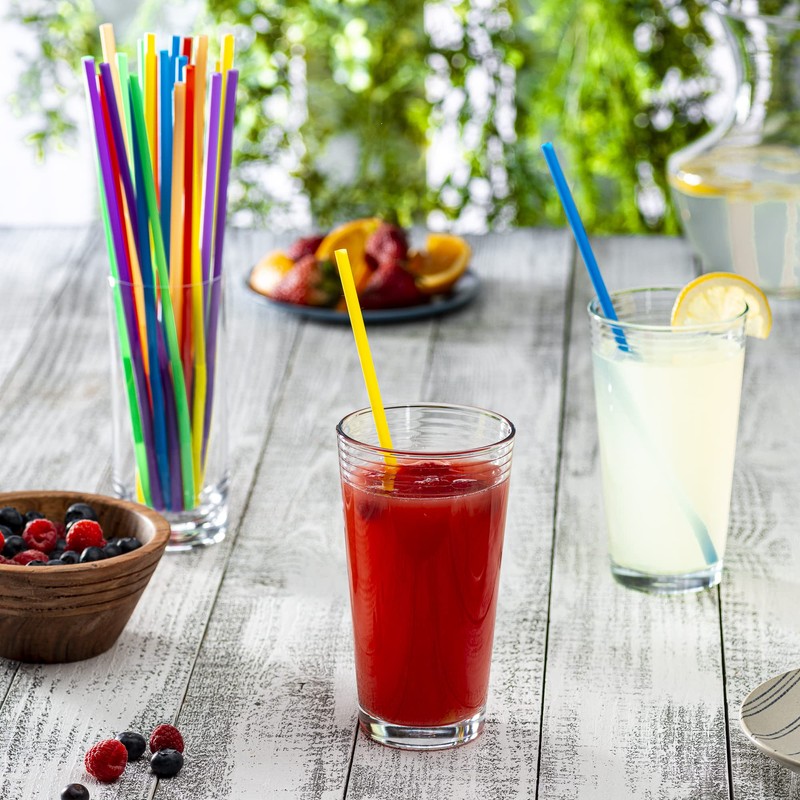 Comfy Package [200 Pack] 10.02"High Long Plastic Straws, Disposable Drinking