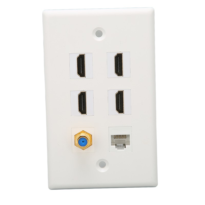 Wall Plate 6 Ports HD Multimedia Interface CAT6 TV F