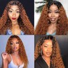 Aikebi Curly Human Hair Wig Omber T 27 Lace Frontal