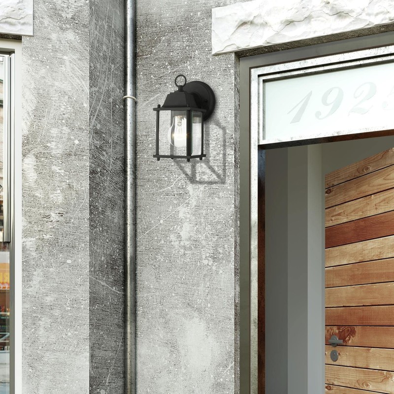 Livex Lighting 7506-14 Frontenac 1-Light Outdoor Wall Lantern, Black