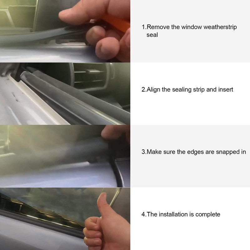 ZONFANT 4 Pcs Car Outer Door Window Moulding Trim Weatherstrip