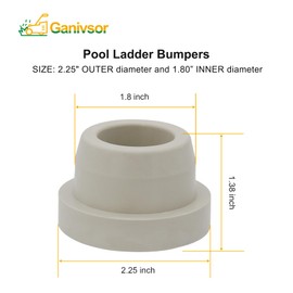 Ganivsor (4/Pack) Pool Ladder Bumpers (White) for Inground Pool - Replace Pool Ladder Rubber End Plugs Fits 1.90inch Inner Diameter Ladder Tubing Rubber