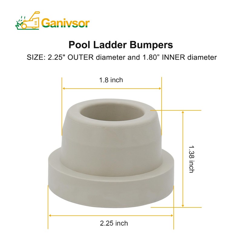 Ganivsor (4/Pack) Pool Ladder Bumpers (White) for Inground Pool -