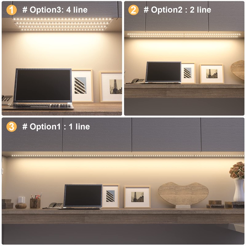 WOBANE LED Cabinet Lights,4 PCS 20inch LED Strip Lights Kit,Under