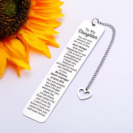 Daughter Birthday Gift to My Daughter Gift from Mom Dad Inspirational Bookmark for Kids Stepdaughter 16th 18th 21st Birthday Gift for Teen Girls Graduation Back to School Christmas Gifts for Her
