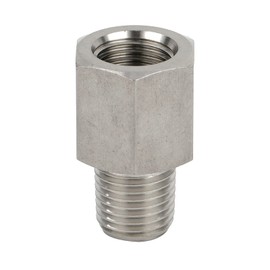 Pysrych 304 Stainless Steel Forged Pipe Fitting Converter Adapter Metric Female M20*1.5 x 1/4" NPT Male 2000psi (1 Pc)