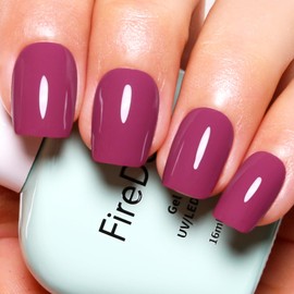 Firedeep Gel Nail Polish,0.54 Fl Oz Large Bottle Deep Cherry Red Color Soak Off UV LED Nail Gel Polish Autumn Winter Nail Art Starter Manicure Salon DIY at Home 1Pcs