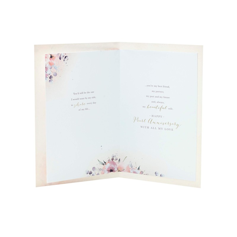 UK Greetings 30th Wedding Anniversary Card for Him/Her/Friend - Pearl