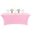 6ft Spandex Tablecloths Stretchable Tablecloth Pink for Rectangle Table,Washable Fitted